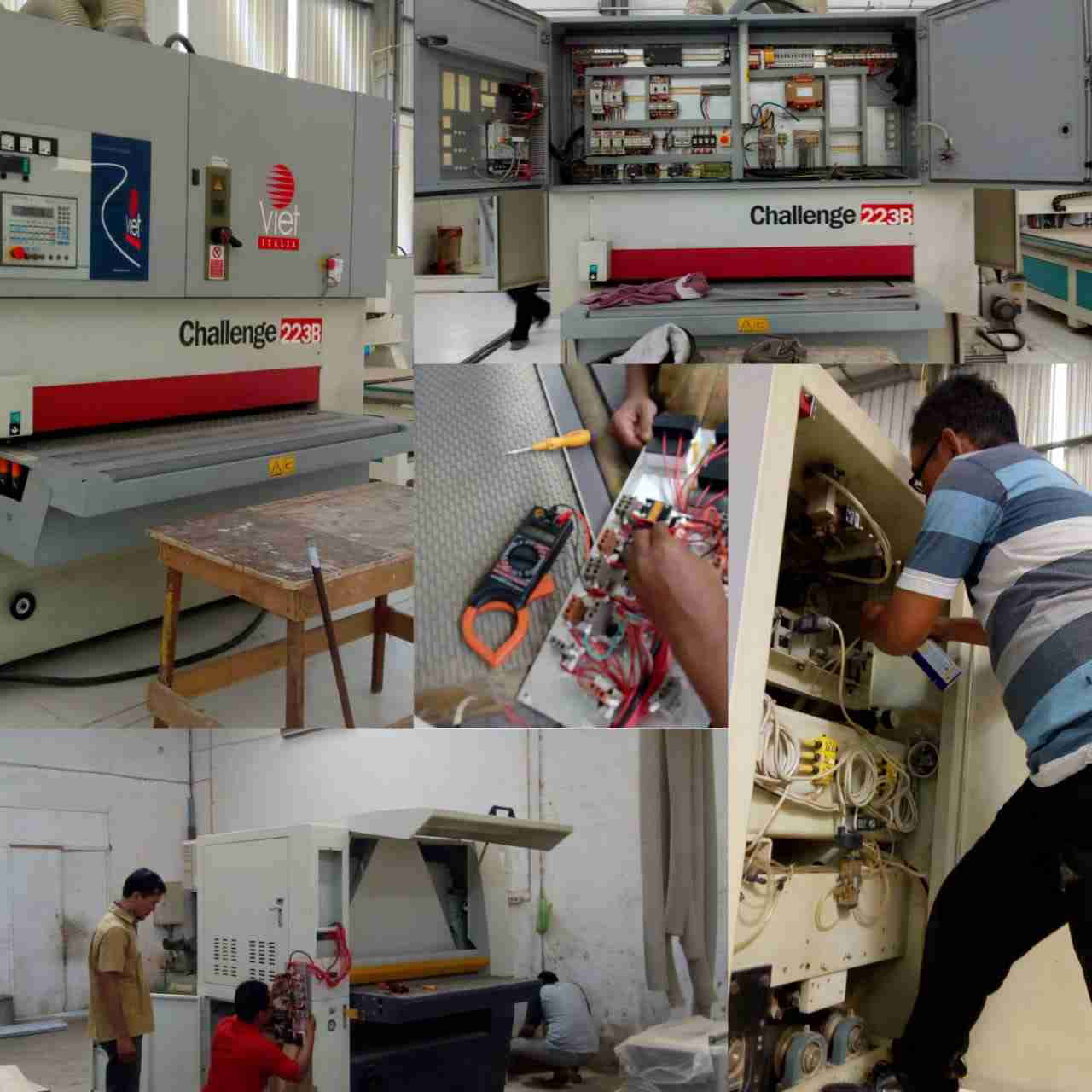 Perbaikan mesin hot press pabrik industri Semarang